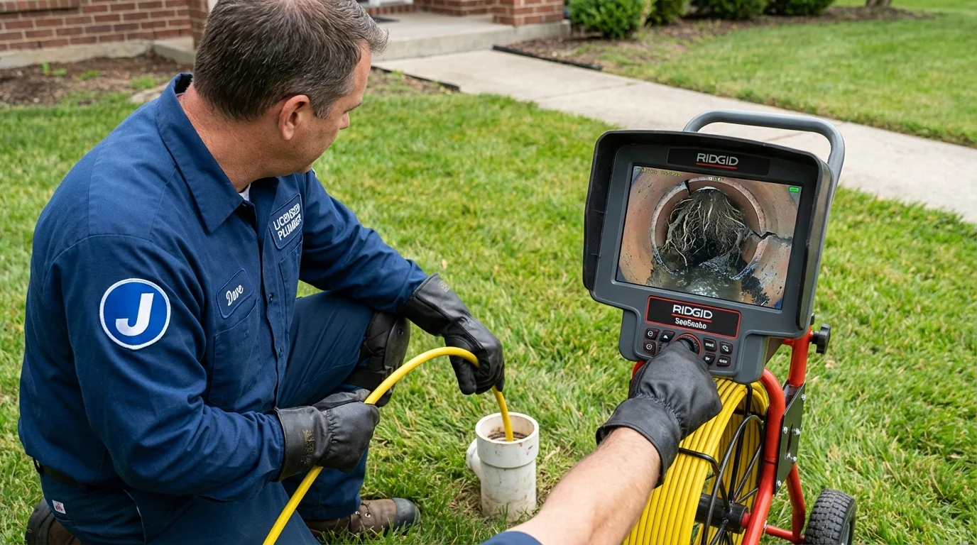 Sewer camera inspection being performed by Johns Plumbing LLC in Gautier