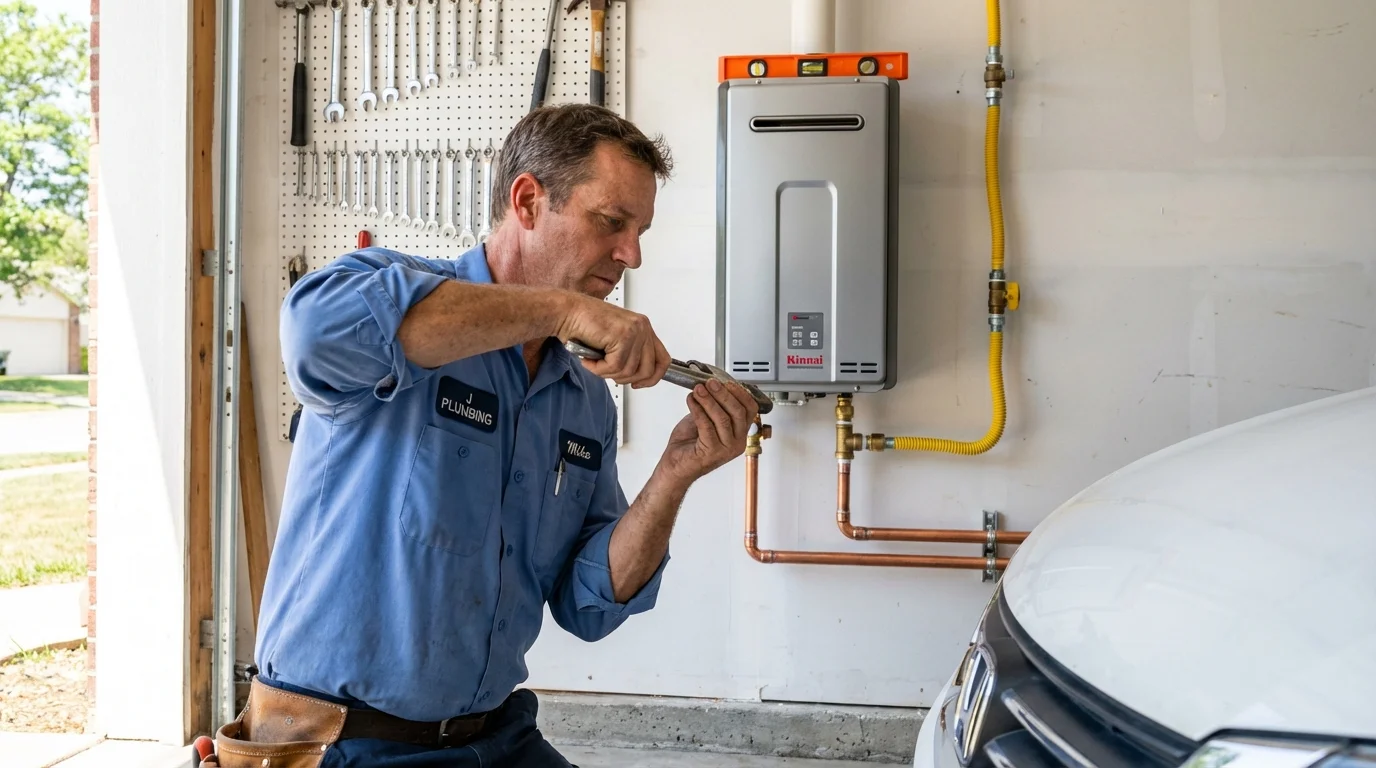 Tankless water heater installation by a Johns Plumbing LLC plumber in Gautier